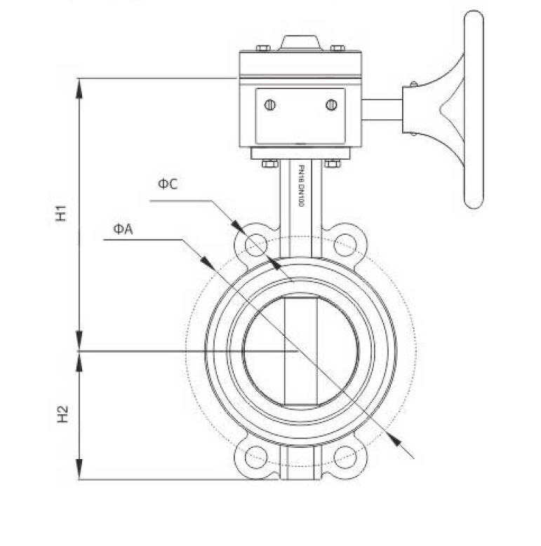 蝸(wo)輪消防信号對(dui)夾蝶閥(圖1)